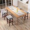 Tangkula Set of 4 Bar Stools Bar Height Saddle Kitchen Chairs w/ Wooden Legs Gray - 3 of 4
