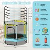 Hooseng 55" Hexagon Trampoline for Kids with Safety Enclosure Net, Indoor & Outdoor Toddler Trampoline with Adjustable Gymnastics Bar & Toys - 4 of 4