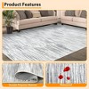 TackView Modern Abstract Area Rug Soft Washable Thin Rug Non Slip Low Pile Floor Carpet, Distressed Striped Rug - 4 of 4
