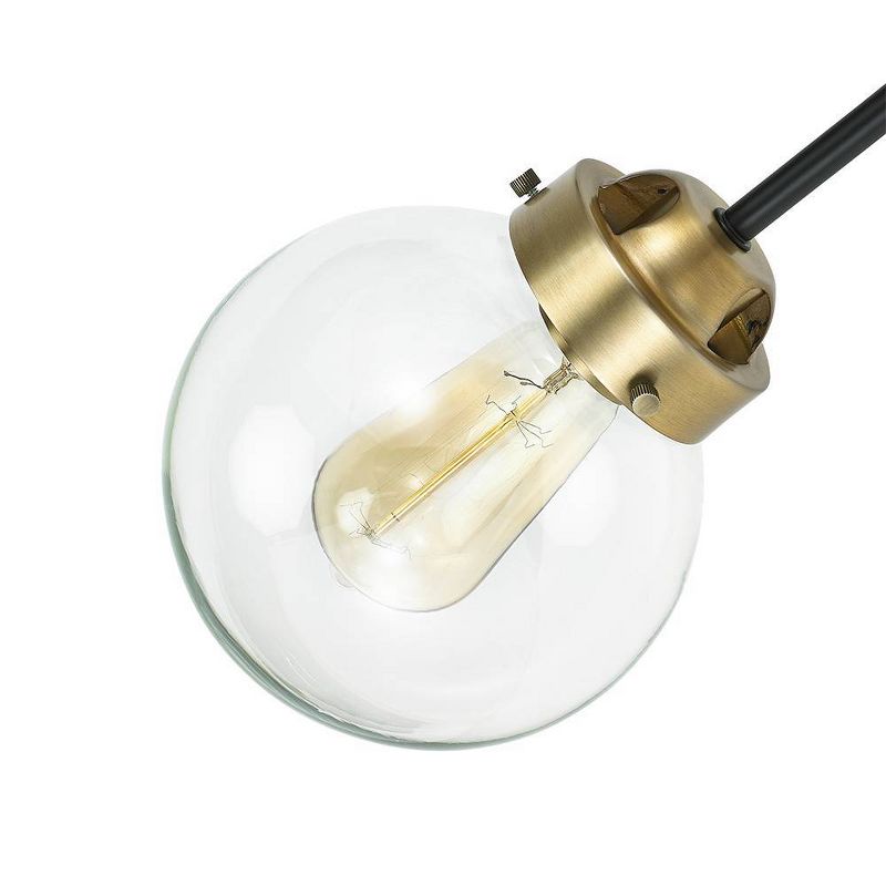 24.5&#34; Mid-Century Glass Globe Flushmount Fixture Ceiling Light (Includes LED Light Bulb) Black/Brass - Cresswell Lighting, 4 of 8