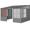 Erommy 10ft x 12ft Wall Mounted Gazebo, All-Season Aluminum Patio Gazebo with Side Door, Outdoor Permanent Sunroom - 2 of 4