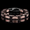 Crucible Men's Byzantine Chain Black/Rose Gold Steel Bracelet (11mm Wide) - 2 of 3