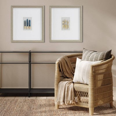 Off-White Natural Agate Double Mat Shadow Box Wall Art