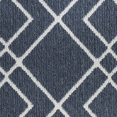 Denim Geometric Washable Synthetic Runner Rug 2' x 6'8"