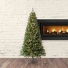 Home Heritage Brighampton Spruce Artificial Christmas Tree with LED Light Display, 7 Foot with Rotating Metal Base Stand, Green - 2 of 4