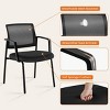 Mesh Breathable Desk Stacking Arm Chairs,Upholstery Fabric Stacking Chairs,Sturdy Metal And Stack Easily  Stacking Chairs-Cuddlewood - 3 of 4