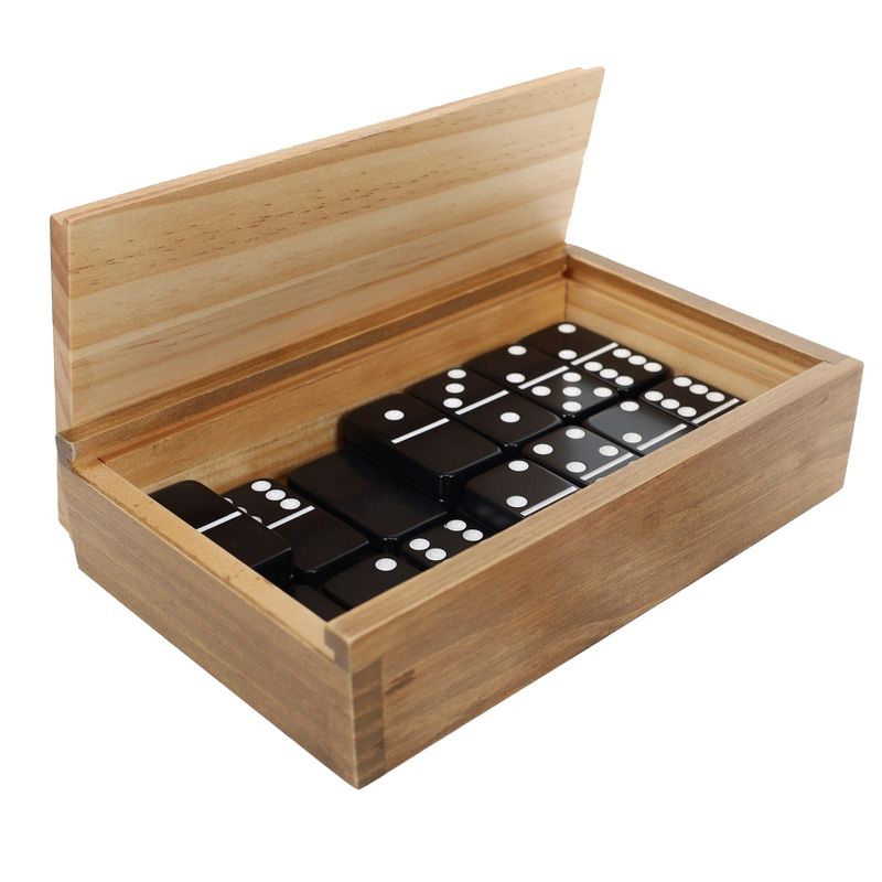 WE Games Double 6 Black Dominoes Game Set in Wooden Case, 3 of 7