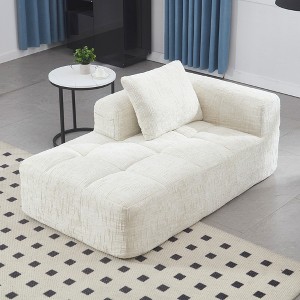 37.5'' Chenille Minimalist Loveseat Sofa with Sleeper and Ergonomic Deep Seat - 1 of 4
