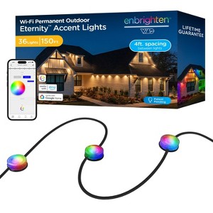 Enbrighten Accent Outdoor Novelty String RGBW 36 Lights - Black Cord 150' - 1 of 4