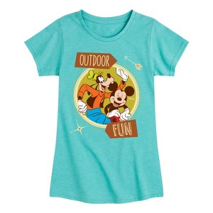 Girls' - Disney - Outdoor Fun Fitted Short Sleeve Graphic T-Shirt - 1 of 4
