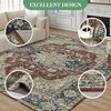 Washable Rug 6x9 – Anti-Slip Low Pile Ultra-Thin Vintage Distressed Stain-Resistant Non-Shedding Throw Carpet for Living Room, Bedroom,Red - 3 of 4