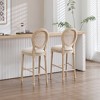 Gulches Set of 2 Beige Dining Chairs, Rayon Flocking Upholstery with Triple Elastic Cushion & Curved Solid Wood Legs - 3 of 4