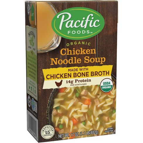 Pacific Foods Organic Chicken Noodle Soup With Bone Broth - 17oz : Target