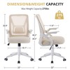 VECELO Mid-Back Swivel Ergonomic Office Chair with Adjustable Arms Mesh Lumbar Support - 3 of 4