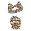 Hudson Baby Infant Girl Cotton Headband and Scratch Mitten Set, Buffalo Plaid Leopard, 0-6 Months - 4 of 4