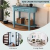 Elegant Retro Console Table, Curved Entryway Table with Smooth Glaze for Living Room & Hallway (Turquoise Green) - 4 of 4