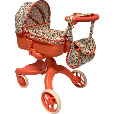 The New York Doll Collection Deluxe Baby Doll Stroller with Matching Diaper Bag