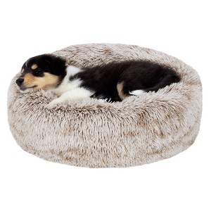 FurHaven Calming Cuddler Long Fur Donut Dog Bed - 1 of 4