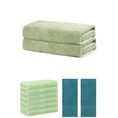REGALWOVEN Absorbent Solid Bath Hand Face Cloths Cotton Towels 3 Piece Sets
