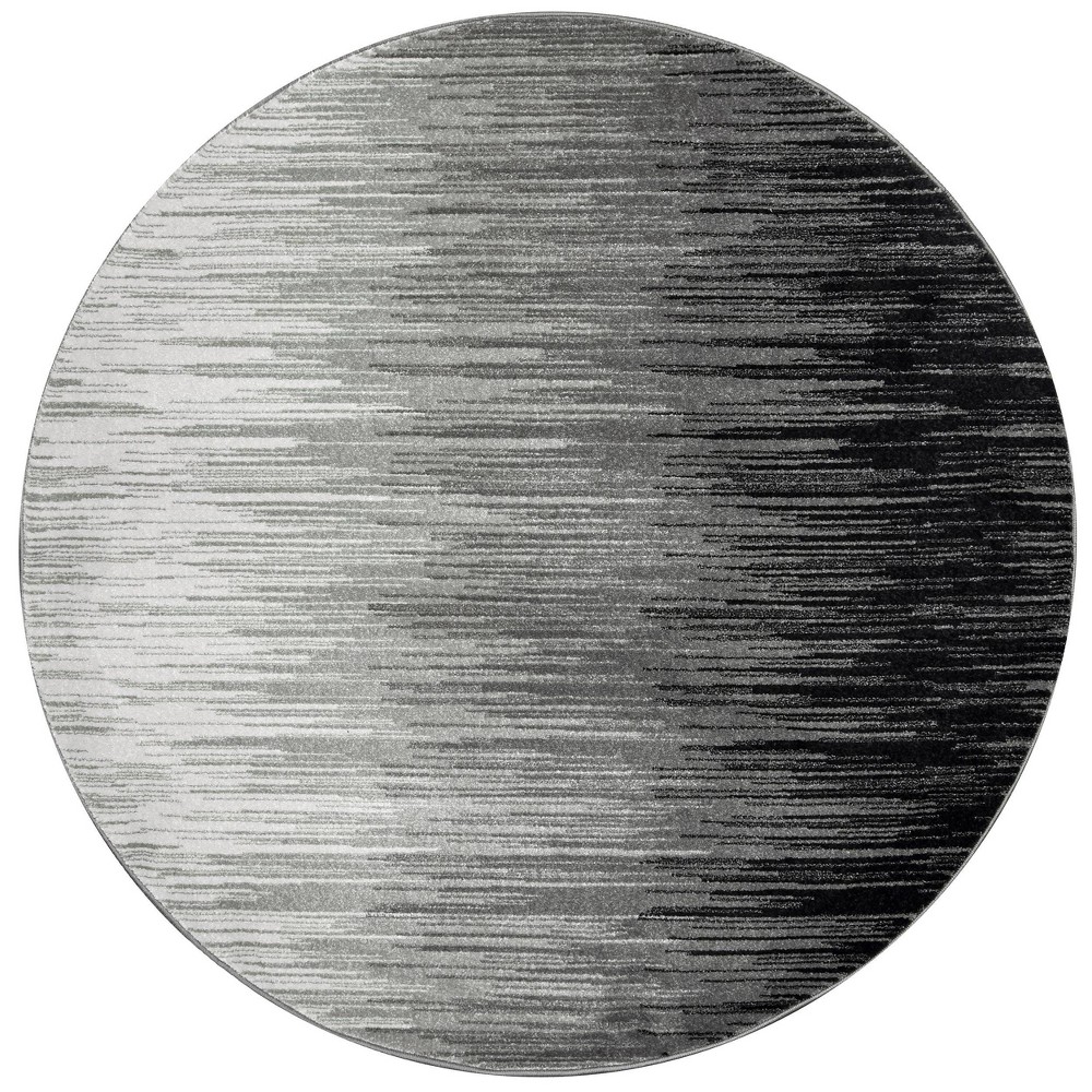 5' Round Lexie Area Rug Black - nuLOOM