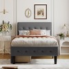 Twin Size Upholstered Platform Bed with 2 Drawers - 2 of 4