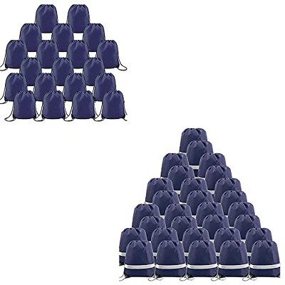 Generic Navy Blue Drawstring Backpack Bulk Combination DIY Reflective