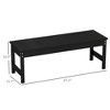 47" Outdoor Bench Seat, HDPE All-Weather Garden Bench, Backless Slatted Patio Bench for Yard, Porch, Park - 3 of 4