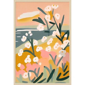 Amanti Art Flowers By The Sea by Treechild Wood Framed Wall Art Print - 1 of 4