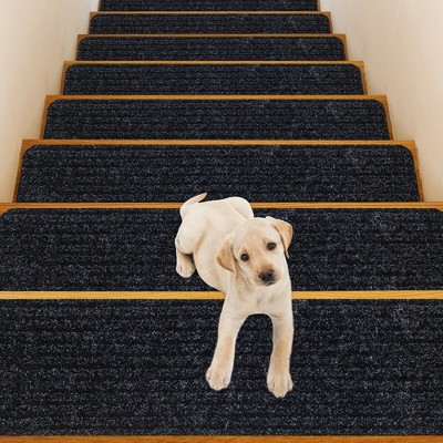 Costway 15 Pcs Slip-resistant Stair Mats 30'' X 8'' Non-slip Stair ...