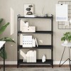 vidaXL 4-Tier Engineered Wood Bookcase with Metal Frame – Black, Adjustable Foot Pads - 2 of 4
