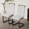 SEVOBAL Dining Chairs Set of 2 Modern PU Faux Leather High Back Chairs with Black Metal C-Shaped Legs, White, 22.44"*17.12"*38.58" - 3 of 4