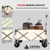 Folding Wagon Cart, Collapsible Wagon With 2 Cup Bags, Extra Cover, 4 Big Wheels, Telescopic Handle, Heavy Duty Utility Cart - 4 of 4