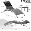 Moda Furnishings Adjustable Aluminum Outdoor Chaise Lounge Chairs with Metal Side Table, All Weather for Deck , Lawn, Poolside and Backyard - 4 of 4