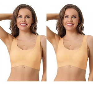 Allegra K Women's Wirefree Push Up Workout Sleep Comfort Sports Bras 2 Packs - 1 of 4