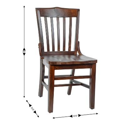 Traditional Walnut Wood Slat Back Dining Chair