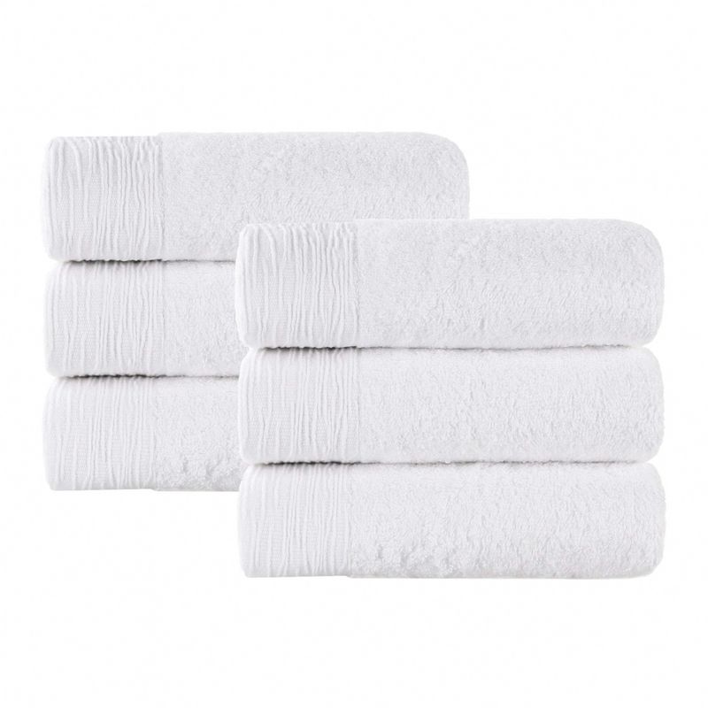 Rayon From Bamboo Cotton Blend Hypoallergenic Solid Hand Towel Set of 6 by Blue Nile Mills, 1 of 9