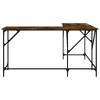 vidaXL Desk Smoked Oak 58.7 in.x58.7 in.x29.5 in. Engineered Wood - 4 of 4