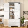 USIKEY 71" Pantry Cabinet with 2 Barn Doors & Adjustable Shelves, Kitchen Pantry, Kitchen Cabinet for Dining Room, Home Office, Bathroom - 2 of 4
