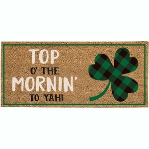 Evergreen Top of the Mornin' to Ya Sassafras Indoor Outdoor Switch Doormat 1'10"x10" Multicolored - 1 of 1