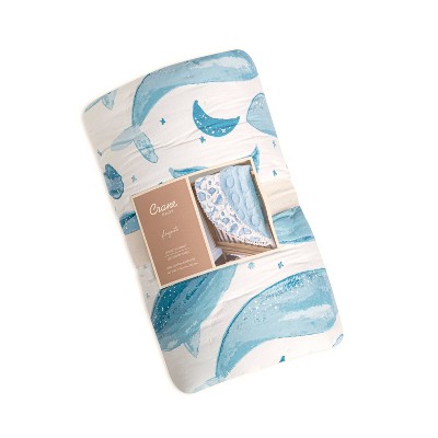 Caspian Blue Whale Print Quilted Baby Playmat