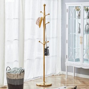 TOBILI Stainless Steel Spray Painted Hanger,Modern Silver Stainless Steel Coat Rack,Solid Wood Reinforcement At The Bracket - 1 of 4