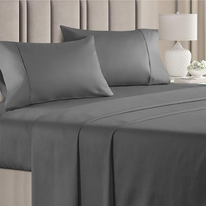 100% Cotton 400 Thread Count 4 Piece Sheet Set - Soft & Cozy Sateen Bed Sheets - CGK Linens - 1 of 4