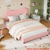 Twin/Full/Queen Size Bed Frame for Kids w/ Velvet Upholstered Headboard, Cute Low Profile Platform Bed for Girls and Boys - 4 of 4