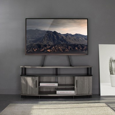 Black Heavy Duty Steel Tilting Tabletop TV Stand with Riser