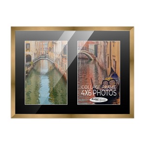 PosterPalooza | Metallic Gold Bronze Finish Collage Frame - Black Mat, 20 Frame Sizes, UV Acrylic - 1 of 4
