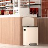 JANSNO 13 Gallon 50L Stainless Steel Kitchen Trash Can – White Rectangular Bin, Foot Pedal, Soft Close with 30 Garbage Bags - 3 of 4