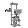 DOMETOUR Multi-Functional 56.2"H Cat Tree Cat Climbing Frame, Cat Tower with Scratching Post/2 Condos/Top Perch/Hammock/Ladder/Dangling Ball - 2 of 4