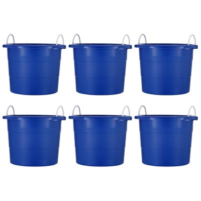 Caribbean Blue Plastic Buckets with Handles 11cm h x 17cm dia - 12 PC :  Amscan International