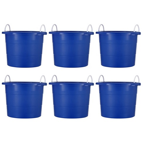 Homz 18 Gal Plastic Utility Storage Bucket Tub w/ Rope Handles, Black &  Reviews