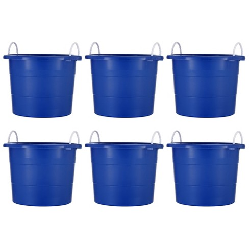 Homz Plastic 18 Gallon Utility Storage Bucket Tub Organizing